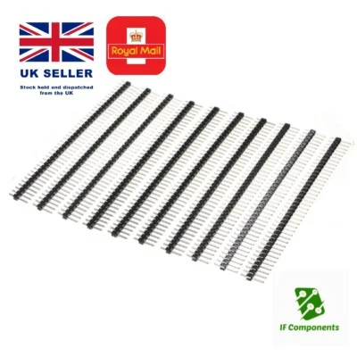 IF COMPONENTS Quality 10 x 40 Pin Header Pins Strip 0.1", 2.54mm SIL Connector Breadboard, PCB