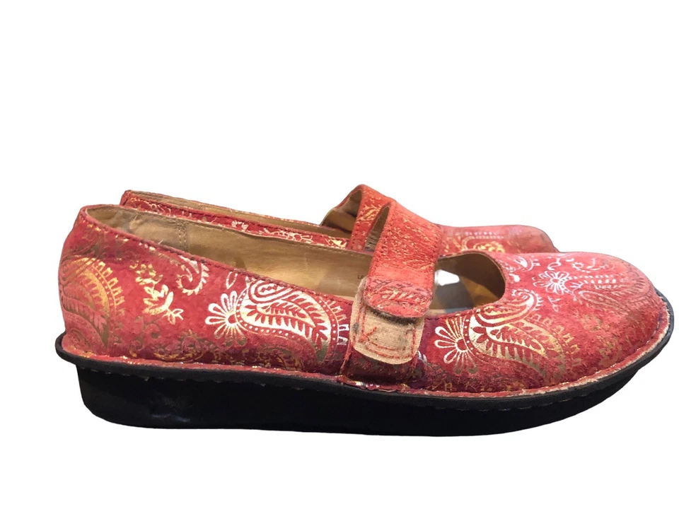 Alegria by PG Lite Women’s Size 38 Leather Pink & Gold Floral Pattern - Image 3 of 4