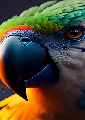 Wandbild Wohndeko Eule Papagei Adler Mccaw Tukan Vogel A3 A4 Druck Poster Farbe