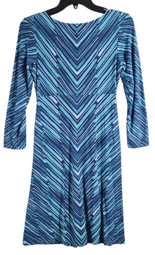Abito nuovo con etichette prezzo consigliato $168 TOMMY BAHAMA linea Benbow jersey scollo a V blu verde acqua TAGLIA XS - Foto 13 di 16