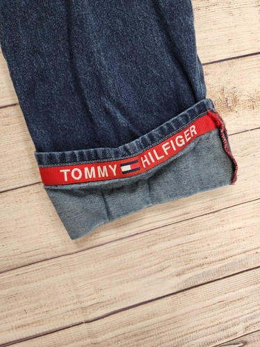 Vintage Tommy Hilfiger Cuffed Logo Boys Jeans Size 16 - Picture 6 of 10