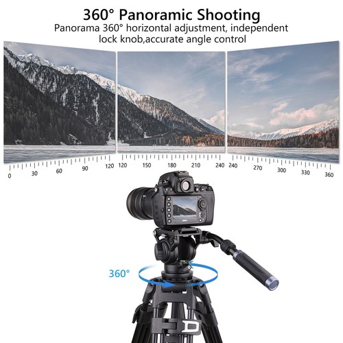Panorama Stativkopf Hydraulikflüssigkeit Video Dämpfungskopf für Kamera DSLR Shootin - Bild 12 von 33