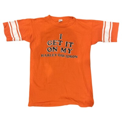 VTG 1970s Champion T-Shirt, I Get It on My Harley Davidson, 48.7