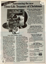 1986 Vintage Print Ad Announcing the new Time-Life Treasury of Christmas Music