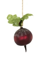 HEIRLOOM BEET Garden Vegetable Glass Christmas Ornament, by Cody Foster