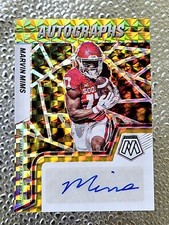 Marvin Mims 2023 Mosaic Draft Picks Autographs Gold #’d /10 Broncos Sooners