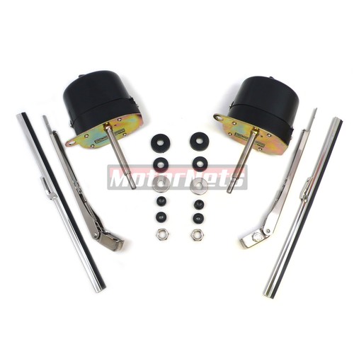 Black Windshield Wiper Motor Blade Kit Boat Chevy Ford Mopar Jeep Hot