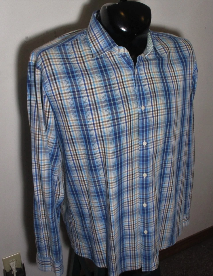 Camisa de Vestir Ben Sherman Azul Turquesa Talla XL, 17/34-35 Foto 3 de 4