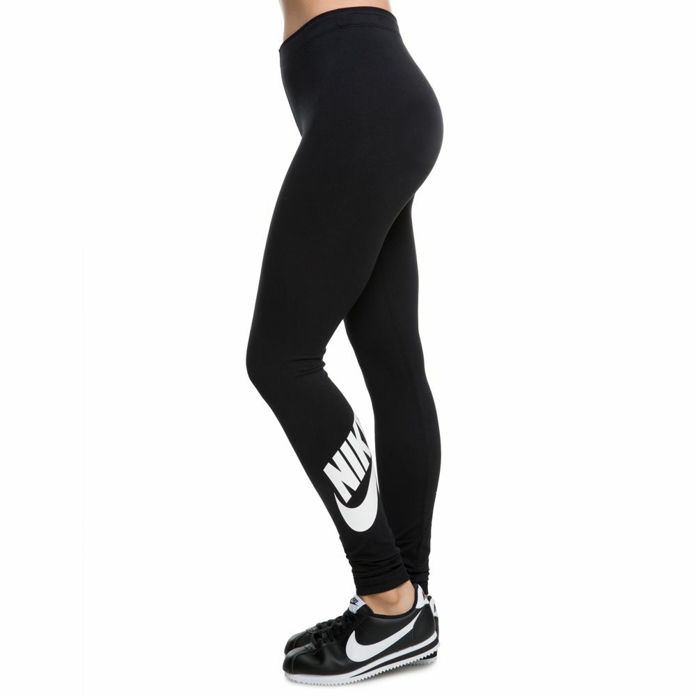 black nike leggings with nike on leg