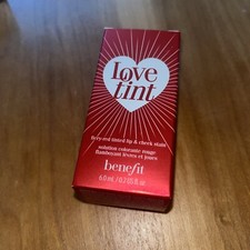 Benefit LoveTint Fiery Red Lip  Cheek Stain Full Size 0.2 oz AUTHENTIC NIB
