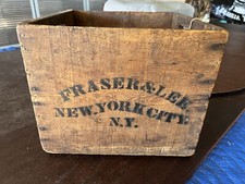 Antique 1871 Fraser & Lee NYC Druggist Wood Shipping Crate with Bill of Sale