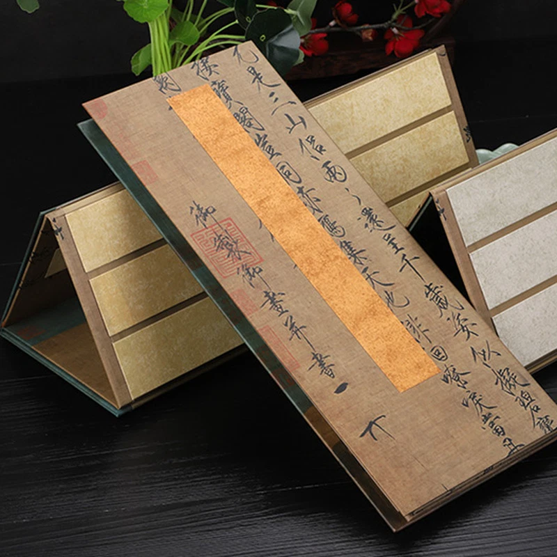 Antiguo libro de bocetos chino Xuan papel folleto caligrafía libro de escritura en blanco Foto 3 de 4