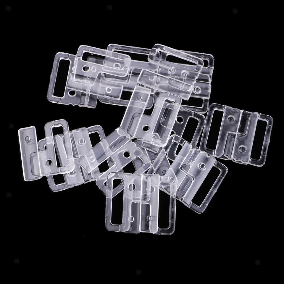 10 x Clear Plastic Bikini Bra Clip Strap Bra Fastener Fit Swimwear Underwear - Image 3 of 4