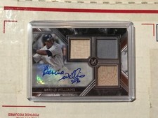 2022 Topps Museum Signature Swatches Triple Relic Auto Bernie Williams /150 RAW
