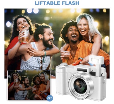 Appareil Photo Numérique Compact 4K Autofocus avec Carte SD 32G Double