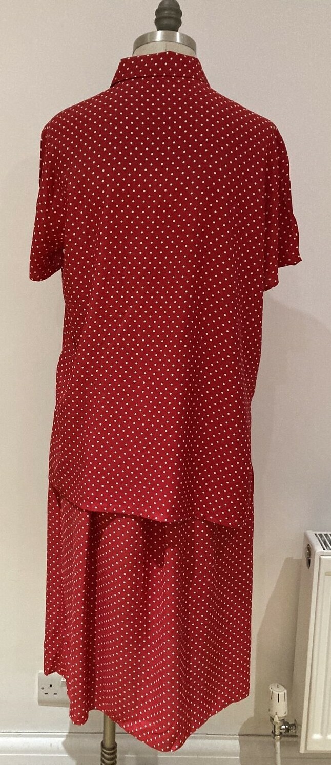 Vintage 1995 Red/White Spot M & S Skirt and Top, Size 12 UK, Made in UK 6