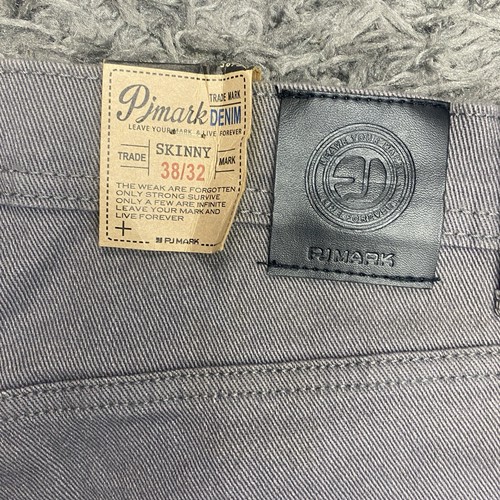 PJ Mark Jeans Mens 38x32 Grey Denim Skinny Fit Hip Hop Casual Moto Pants NWT - Picture 23 of 24
