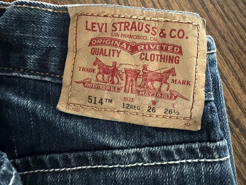 Levi's 514 Girls Slim Straight Denim Jeans Size 12 REG Back to School NWT - Picture 11 of 13