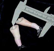 Antique original all bisque legs for small Dollhouse Doll 2-3/16inch - 55mm