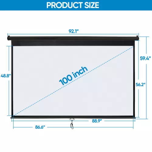 72''/80''/100''/119'' Projector Screen Pull Down Projection Screen Home Theater - Picture 51 of 89