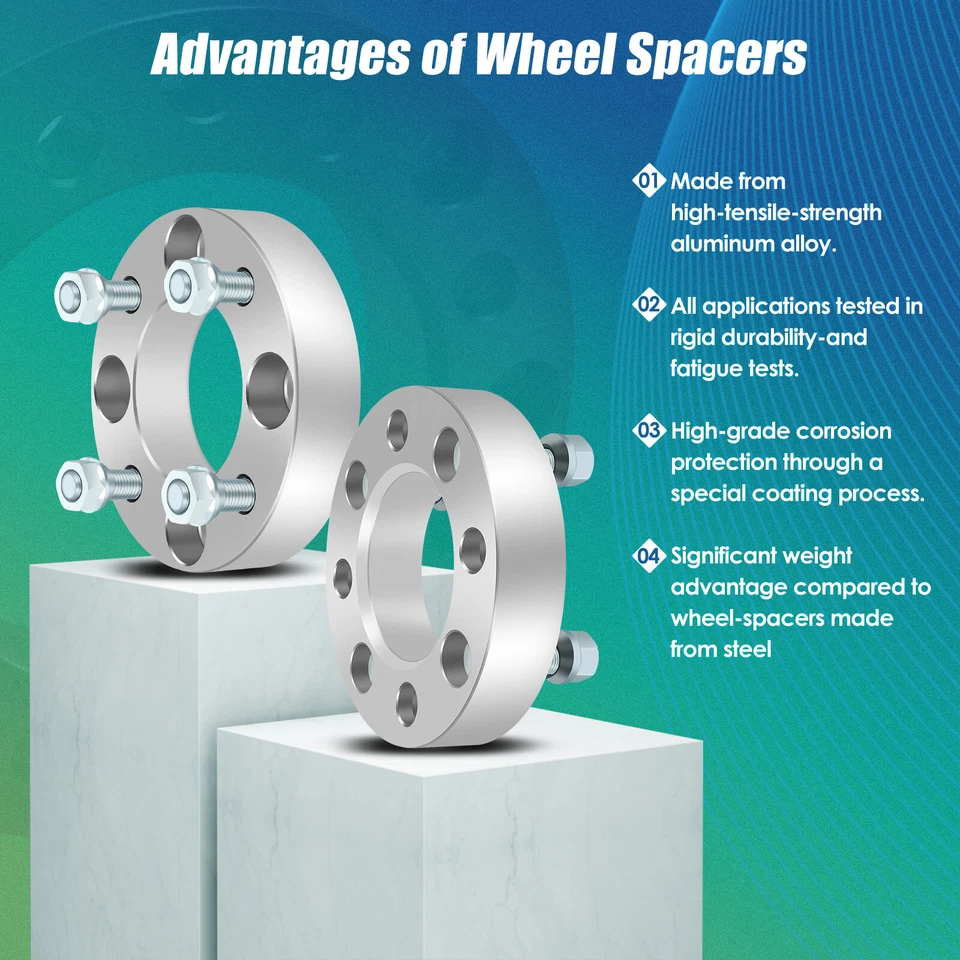 4PC 1.25" 4x4.5 4x114.3 Wheel Spacers 12x1.5 for 2001 2002 Honda Accord Hyundai - Image 4 of 4