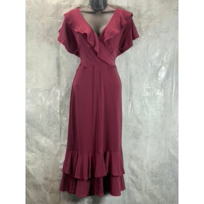 princess polly baby blue dress Flowy frill mini dress - Red - Women main image 1