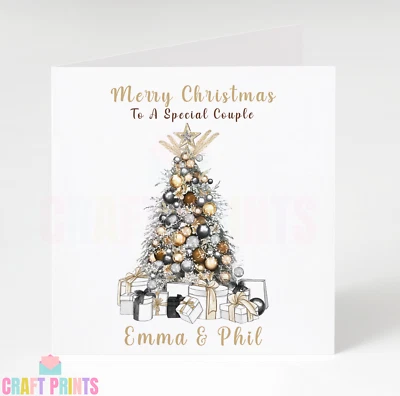 Personalised Christmas Tree Christmas Card Couple Family Friend Daughter in Law