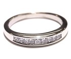 14K White gold .27ct SI1 H princess diamond channel set wedding band ring 2.4g — photo 1