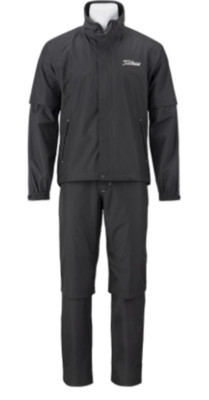 Titleist JAPAN Golf Stratch Rain Wear Jacket Pants set Black New