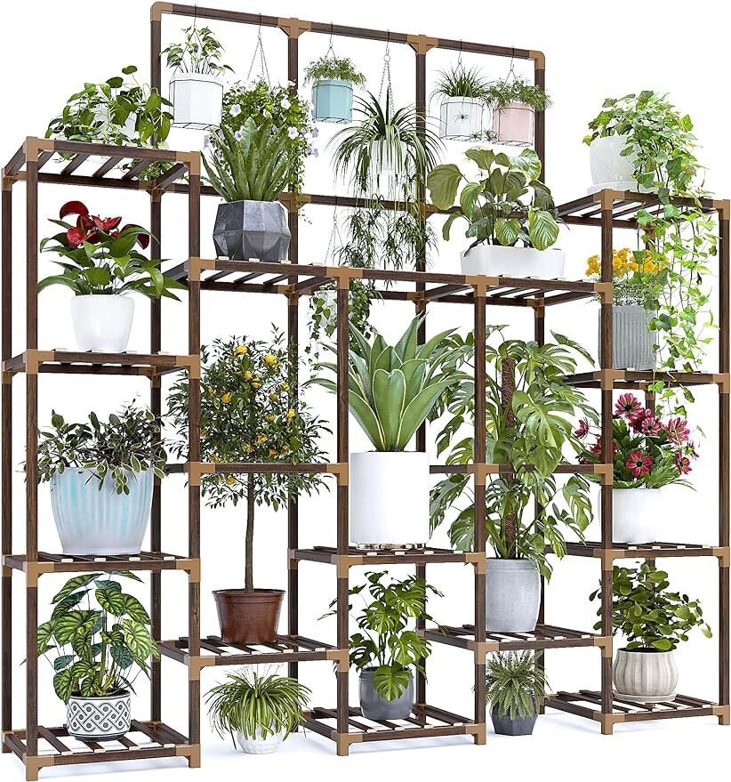 Tall Plant Stands Outdoor 6 Tier Tall Plant Stand With 10 Hanging
