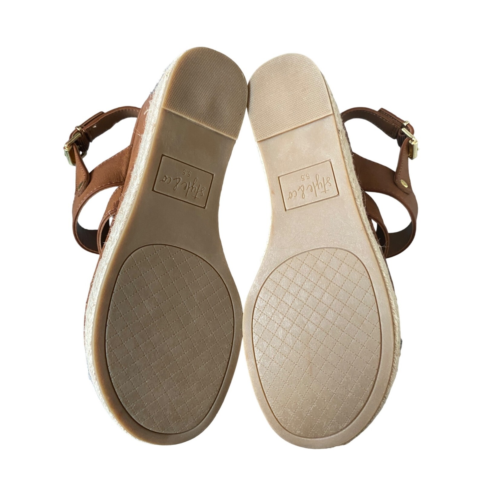 Style & Co Womens Bettyy Womens Animal Print Espadrille Wedge Sandals Cognac NIB image 4