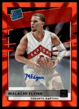 2020-21 Donruss Orange Holo Lazer Malachi Flynn Rookie Auto Toronto Raptors #215