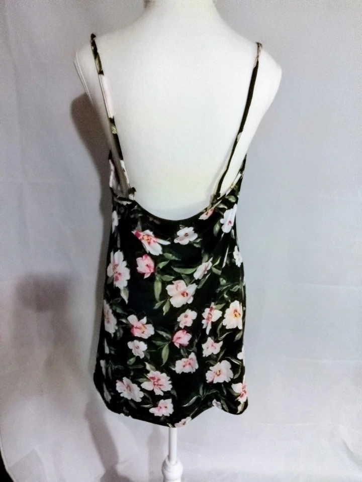 Joy Spun Night Gown  Black with Pink  Floral Print - Large - Image 2 of 2