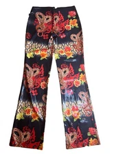 Vintage women Y2K Hot Sauce Python floral Mid-rise pants,Boho,festival,USA|SZ:L