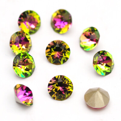 Diamond Round Cone Transparent Pointed Crystal Pointback Nail Art Rhinestone DIY