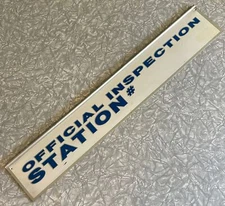 VINTAGE OFFICIAL INSPECTION STATION GAS SERVICE METAL SIGN 6 x 36 DOUBLE SIDED