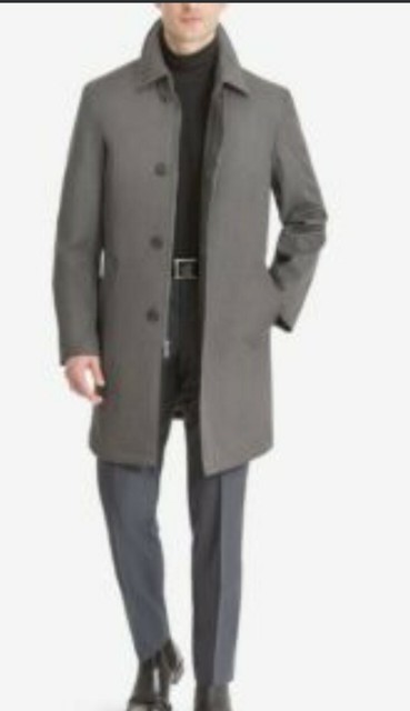 calvin klein men's prosper slim fit single breasted top coat