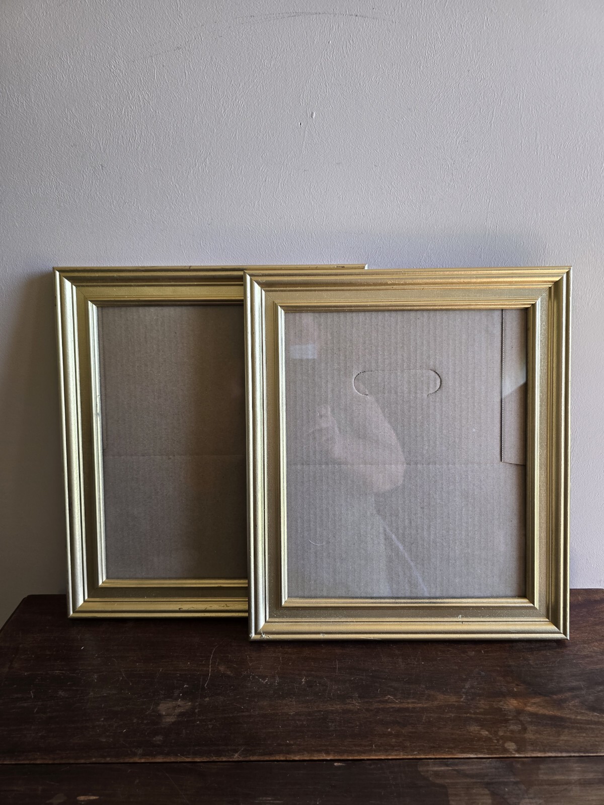Set of 2 Vintage Ornate Gold Wide Wood Picture Frames Shabby Chic Gallery Art