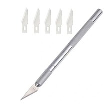 KIT BISTURI + 6 LAME  IN ACCIAIO INTAGLIO coltelli cutter taglierino modellismo