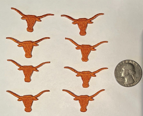 u of t texas cuernos largos universidad de texas hierro en parches TX aplique UT 8 piezas - Imagen 3 de 3
