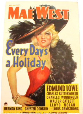 Mae West Everyday 's a Holiday Movie Poster Portal Publication Postcard 1971