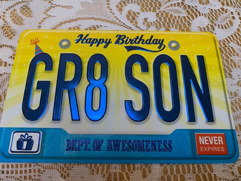 American greeting card GR8 SON Birthday