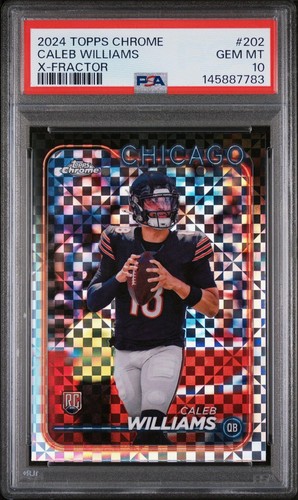 Caleb Williams 2024 Topps Chrome X-Fractor Rookie #202 PSA 10 Rookie Bears