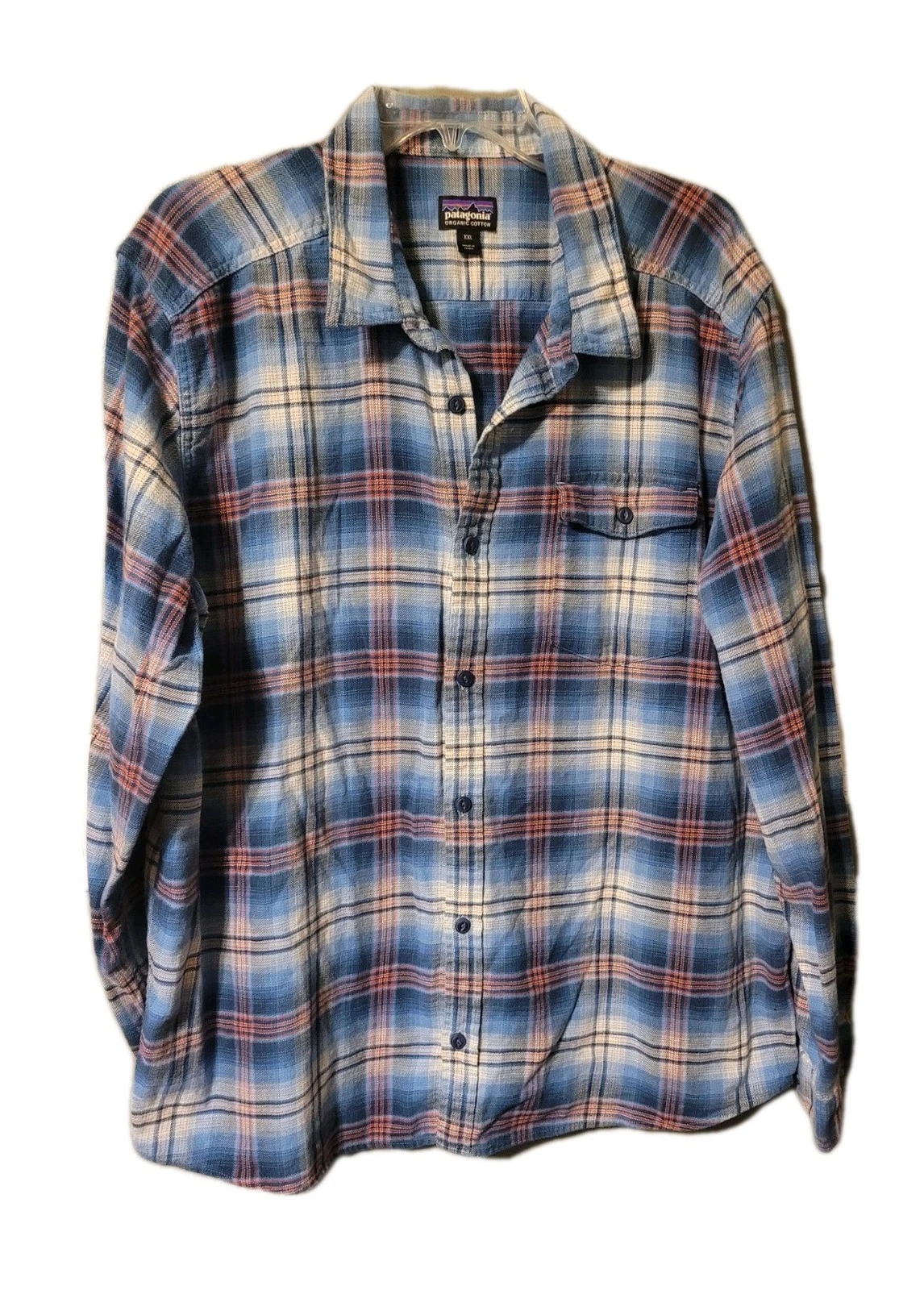 Patagonia Men's Plaid Button-Up Shirt Organic Cotton, Long Sleeve, Size XXL