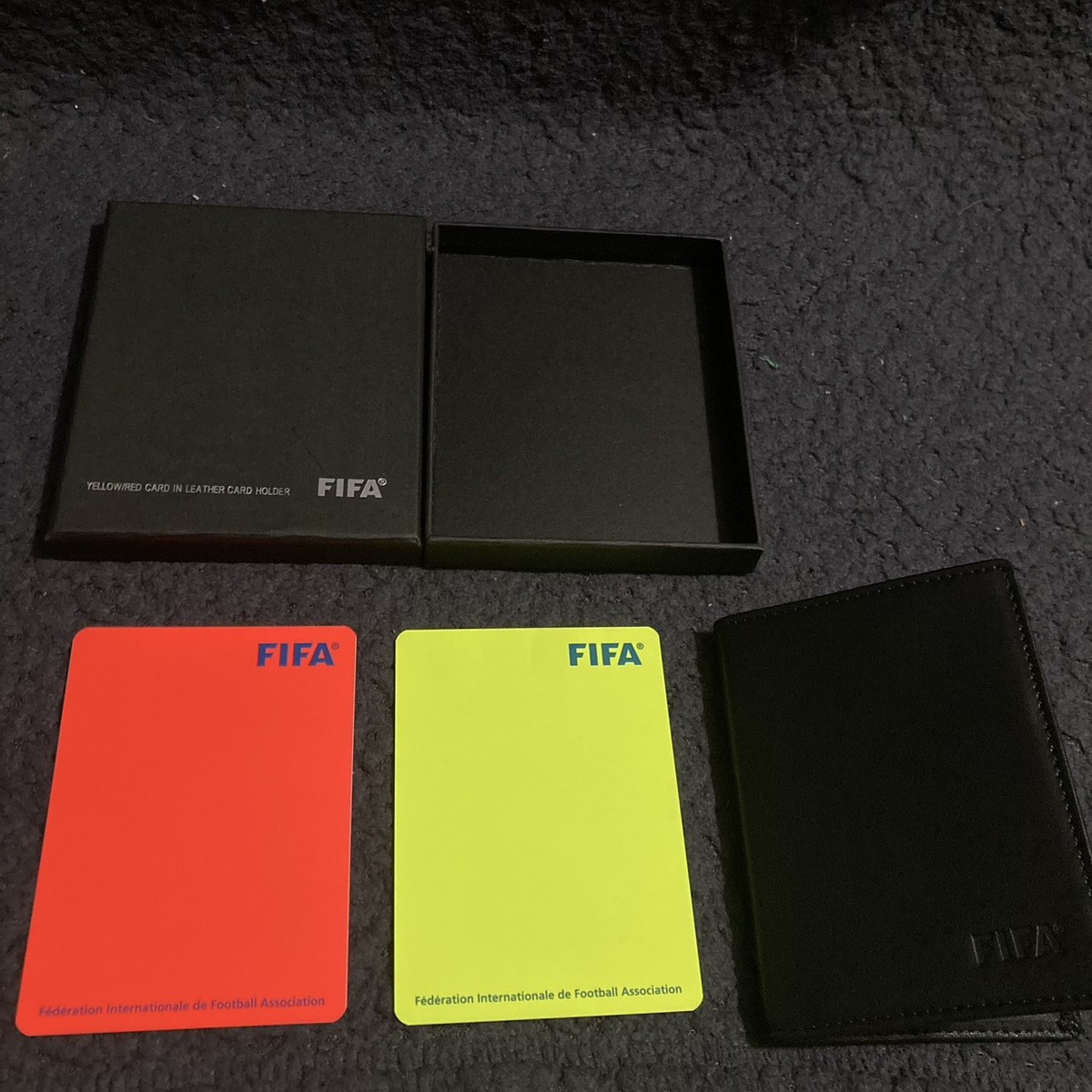 Official FIFA World Cup referee red and yellow penalty cards case