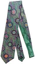 ERMENEGILDO ZEGNA Quindici Silk Tie ITALY Medallion Pattern