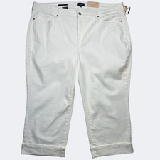 NYDJ Jeans Womens 22W Optic White Marilyn Crop Cuff Lift Tuck Stretch WCFQ2108