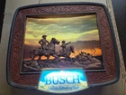 Rare Vintage 3D Anheuser Busch Beer Cowboys Riding Horses LIGHTED SIGN Works!