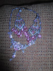 VINTAGE SHIMMER PINK RHINESTONE-PRINCESS STYLE NECKLACE/DANGLE EARRINGS SET — photo 8