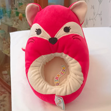 Squishmallows Unisex Kids US 2 Pink Fox Animal Slip-On Round Toe Slippers